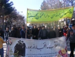حضور  کارکنان ،اساتید و دانشجویان دانشکده فنی پسران بجنورد در راهپیمایی 22 بهمن 2