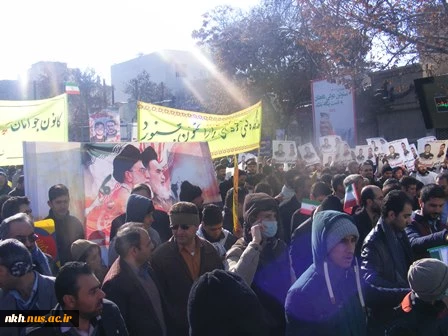 حضور  کارکنان ،اساتید و دانشجویان دانشکده فنی پسران بجنورد در راهپیمایی 22 بهمن 2