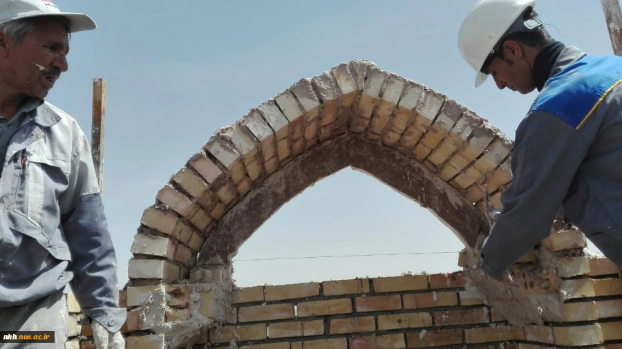اجرای طاق و قوس معماری ایرانی ـ اسلامی در خراسان شمالی با حضور اساتید وگروه‌های منتخب دانشجویی  آموزشکده پسران بجنورد  8