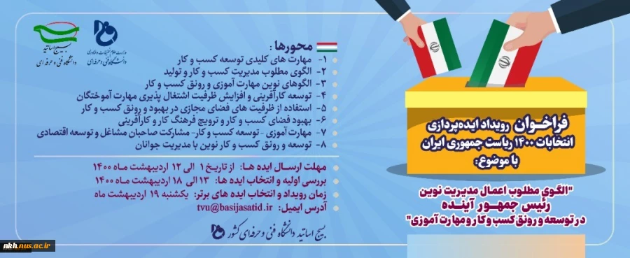 فراخوان رویداد ایده پردازی انتخابات 1400 ریاست جمهوری ایران  2
