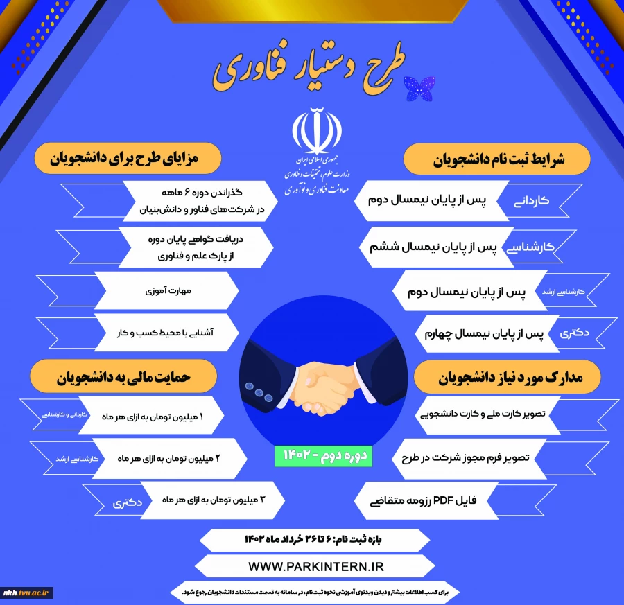 ثبت نام دور دوم طرح دستیار فناوری (ویژه دانشجویان دانشگاه فنی و حرفه ای) 2